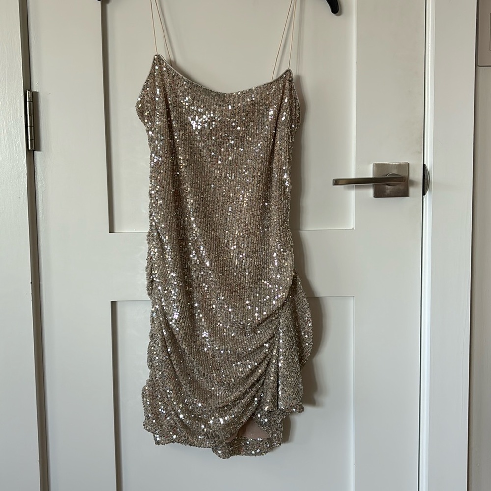 Likely Whitney Sequined Mini Dress & Spaghetti Straps. Size 10 New with Tag.